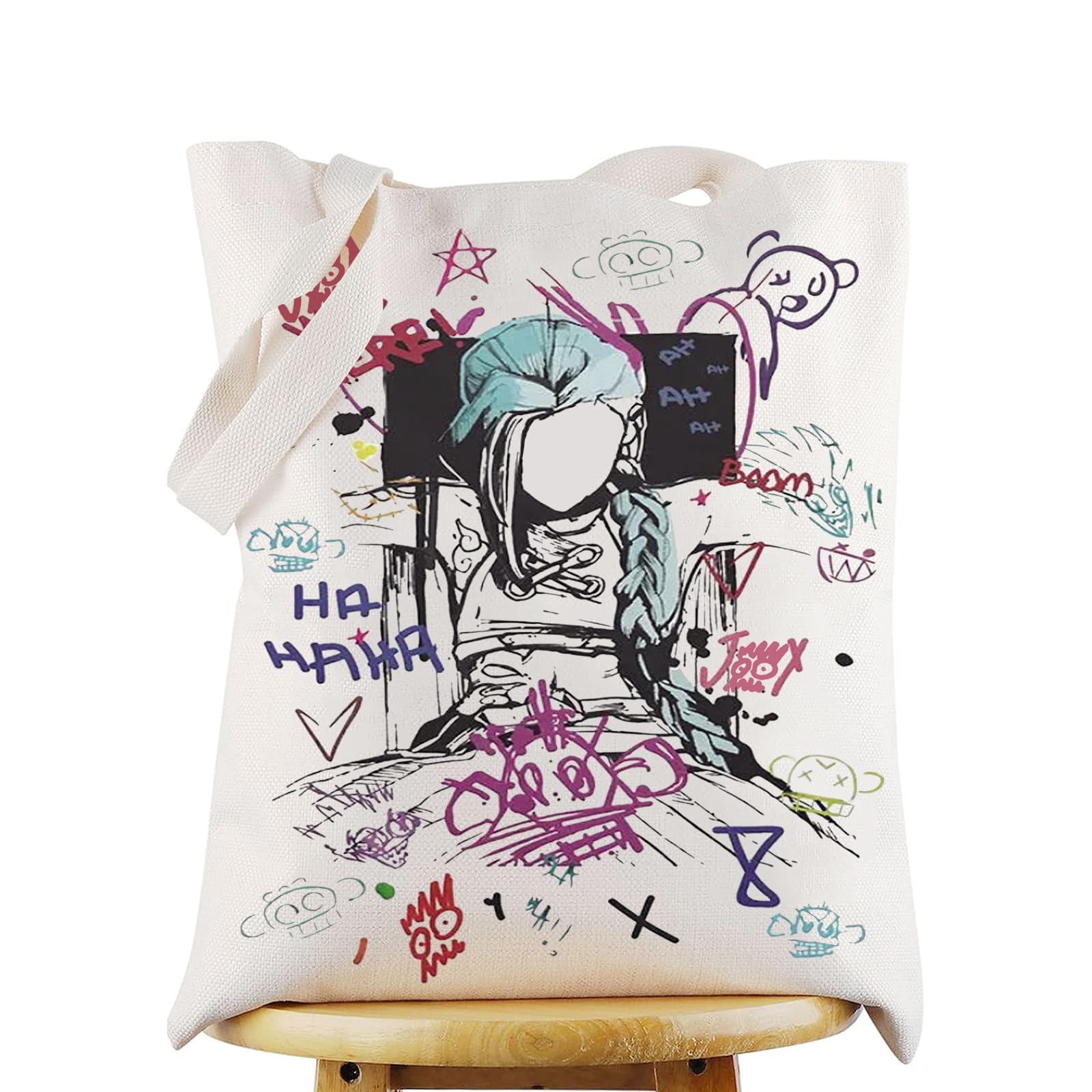 WZMPA Video Gamer Tote Bag Computer Game Player Gift J Was Here Shopping Grocery Bag Electronic Games Merch