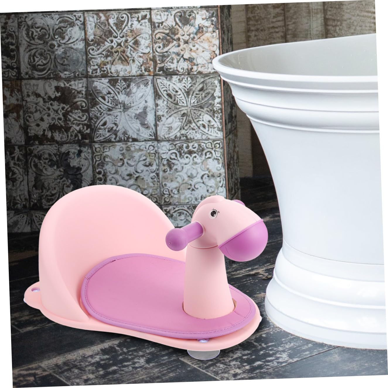 Toddmomy Silla de Baño para Ñiño Recién Nacido Diseño Antideslizante de Pp y Respaldo Reposabrazos para Baño en Bañera en Familia