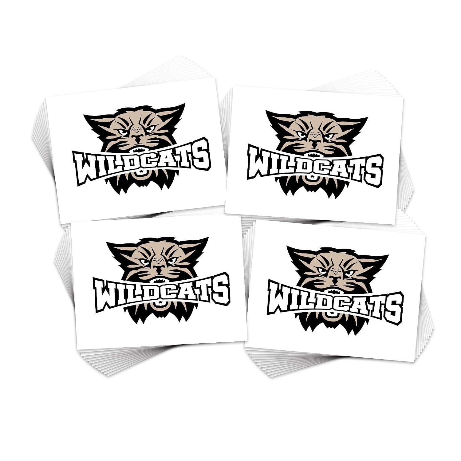 FashionTats Mascot Temporary Tattoos | Pack of 48 | MADE IN THE USA | Skin Safe | Removable (Wildcats)