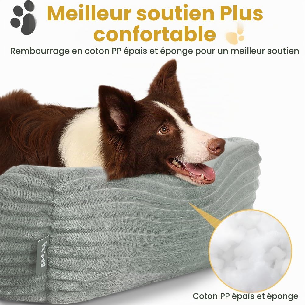 KYG Panier pour Chien Grande Taille, Lit pour Chien Antidérapant Panier pour Chat, Lit Moelleux, Canapé Doux et Chaud pour Animaux105 x 83 x 19cm