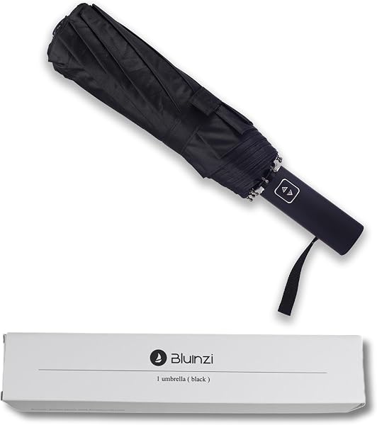 Bluinzi 46 Inch Compact Umbrellas for Rain - Travel Small Umbrella - Automatic Folding Umbrella - Windproof Portable Umb