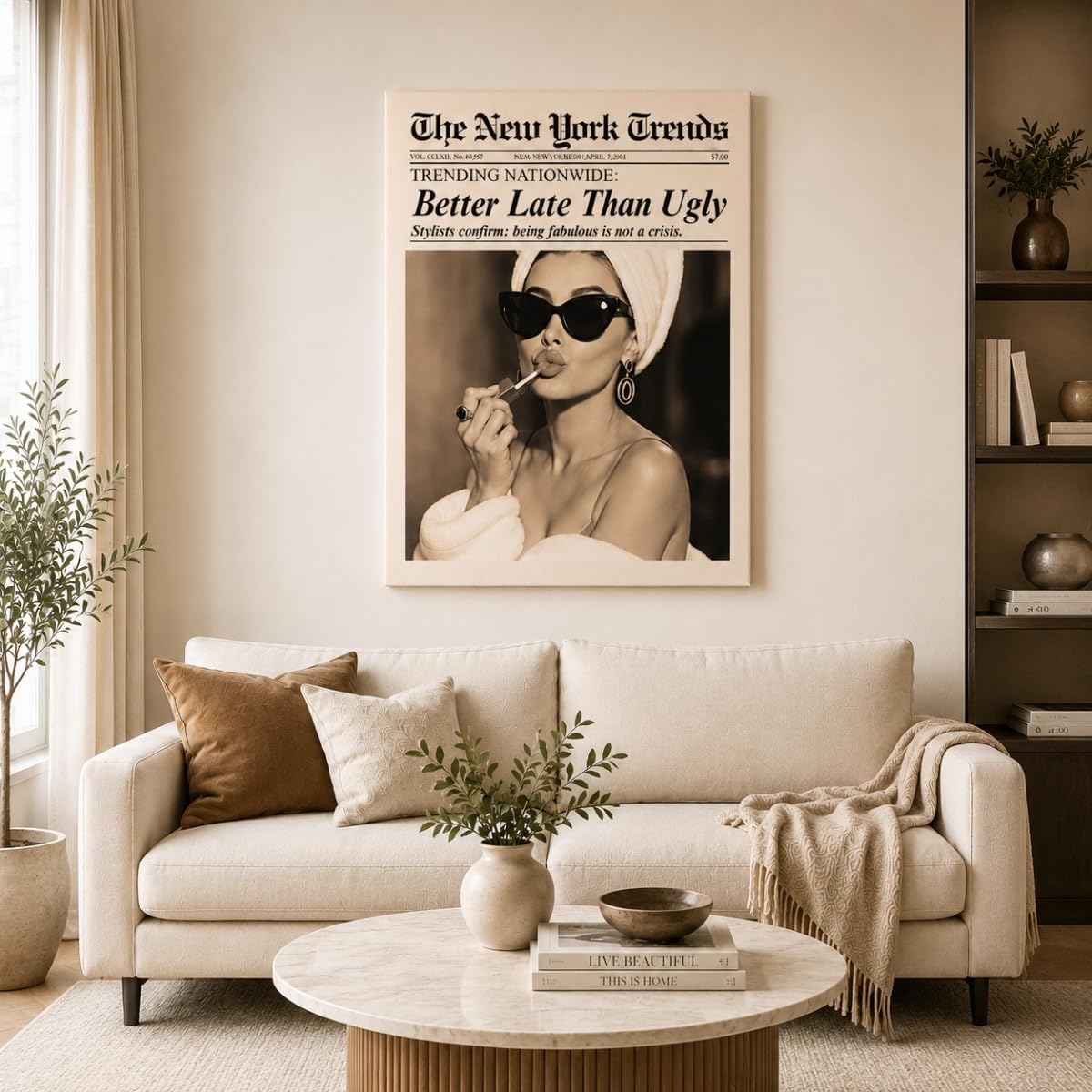 ag.art deco® Premium 3er Leinwandbilder 50x70 100% Baumwolle auf Holzrahmen