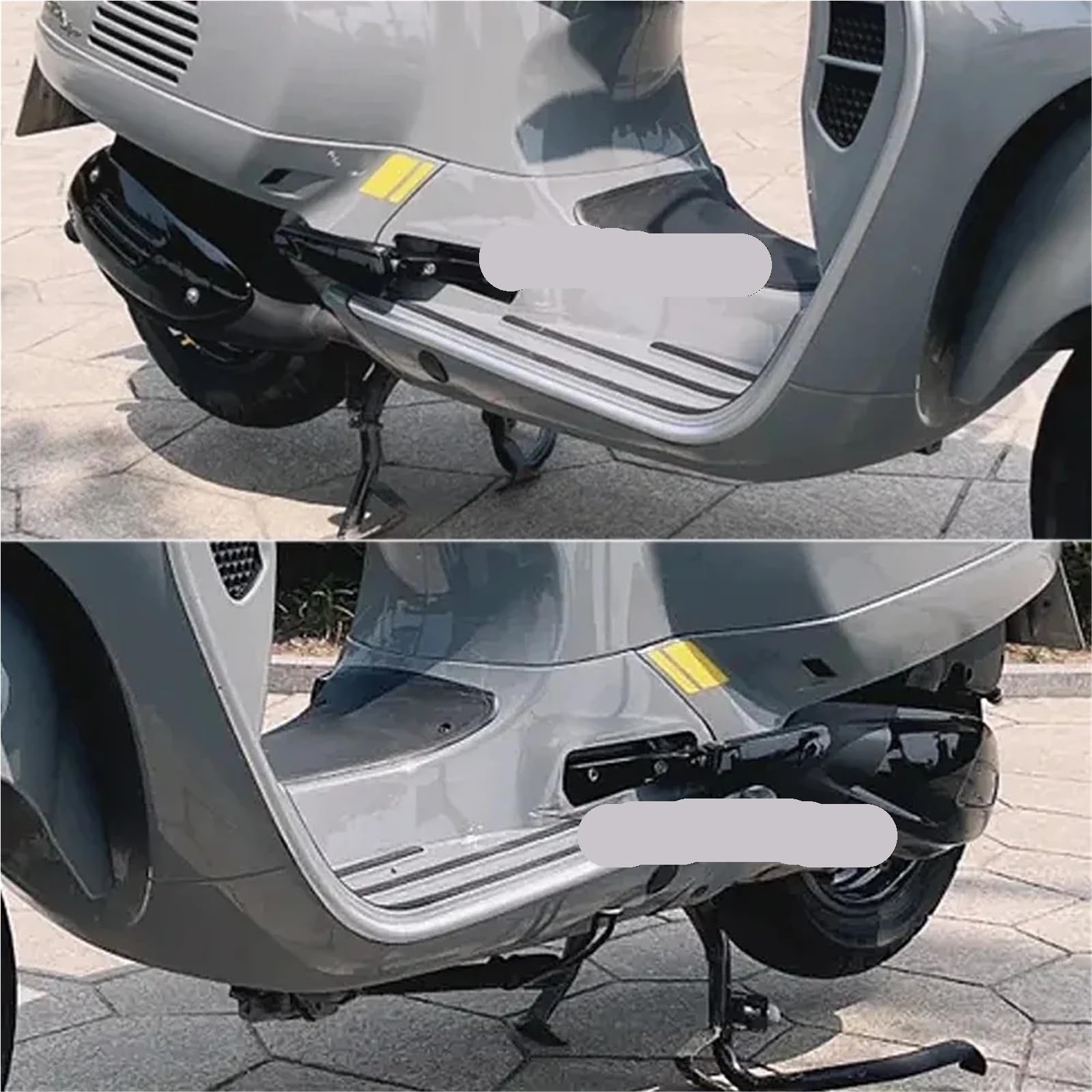 Kompatibel for Vespa GTS GTV 300 250 GT 125 200 Fußrastenverlängerungen for Beifahrer hinten, verlängerte Fußrasten(Black - A)