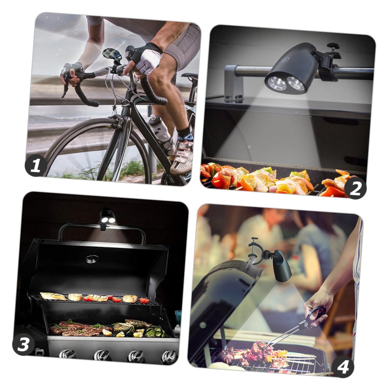 KICHOUSE Led BBQ Grill Light Rotatable Camping Accessory Multifunctional Tent Light Solar-Powered Riding Supply