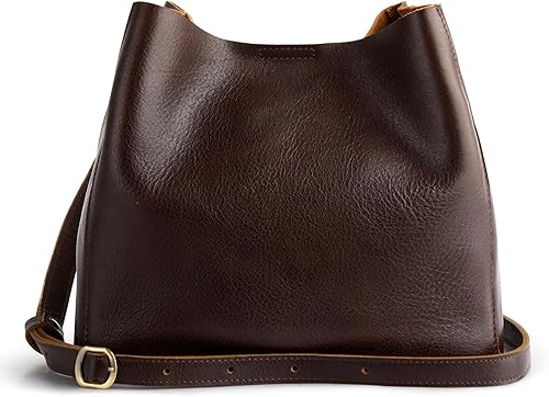 S-ZONE Bolsos cruzados de cuero de grano completo para mujer, bolso de hombro con diseño de mariposa