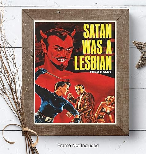 Miniatura 7 de Satan Was A Lesbian Poster - Vintage Retro Movie Wall Art Print - Lesbian Gifts for Girlfriend - Cool Unique LBGTQ, Queer Picture for Gay Women -