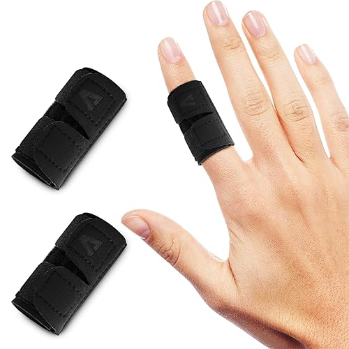 2 férulas para dedos (sin soporte metálico)  Mangas de neopreno de compresión ajustables para dedos para artritis, tendinitis y alivio del dolor,