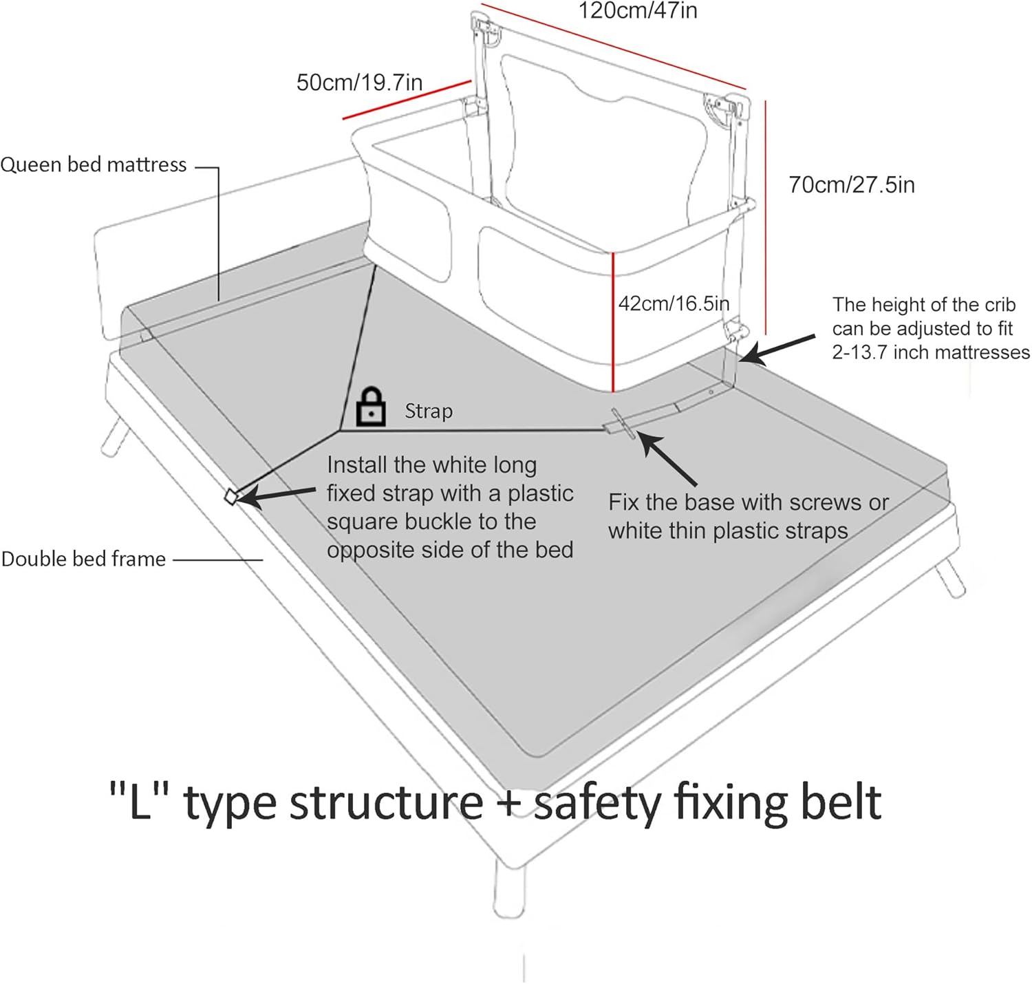 3 in 1 Baby Bassinet, Bassinets Bedside Sleeper with breathable and visible mesh window,soft washable liner cover and sturdy aluminum alloy,for cosleeping baby bed,Portable Bedside Crib ( Color : Ligh