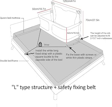 3 in 1 Baby Bedside Sleeper, Baby Bassinets, for co sleeper for baby in bed,breathable and visible mesh window,soft washable liner cover and sturdy aluminum alloy,for co sleeper bassinet attach to bed