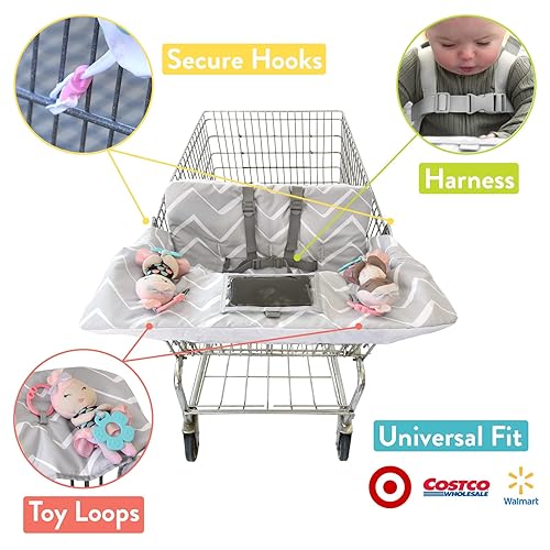 Miniatura 2 de Travel Bug Funda para carrito de compras para bebés y niños pequeños y funda para silla alta - Chevron