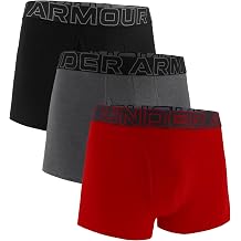 Under Armour Mens Performance Cotton Trunk Boxerjock Brief Underwear, 3" Inseam, All-day Comfort & Ultra-soft, 3-pack