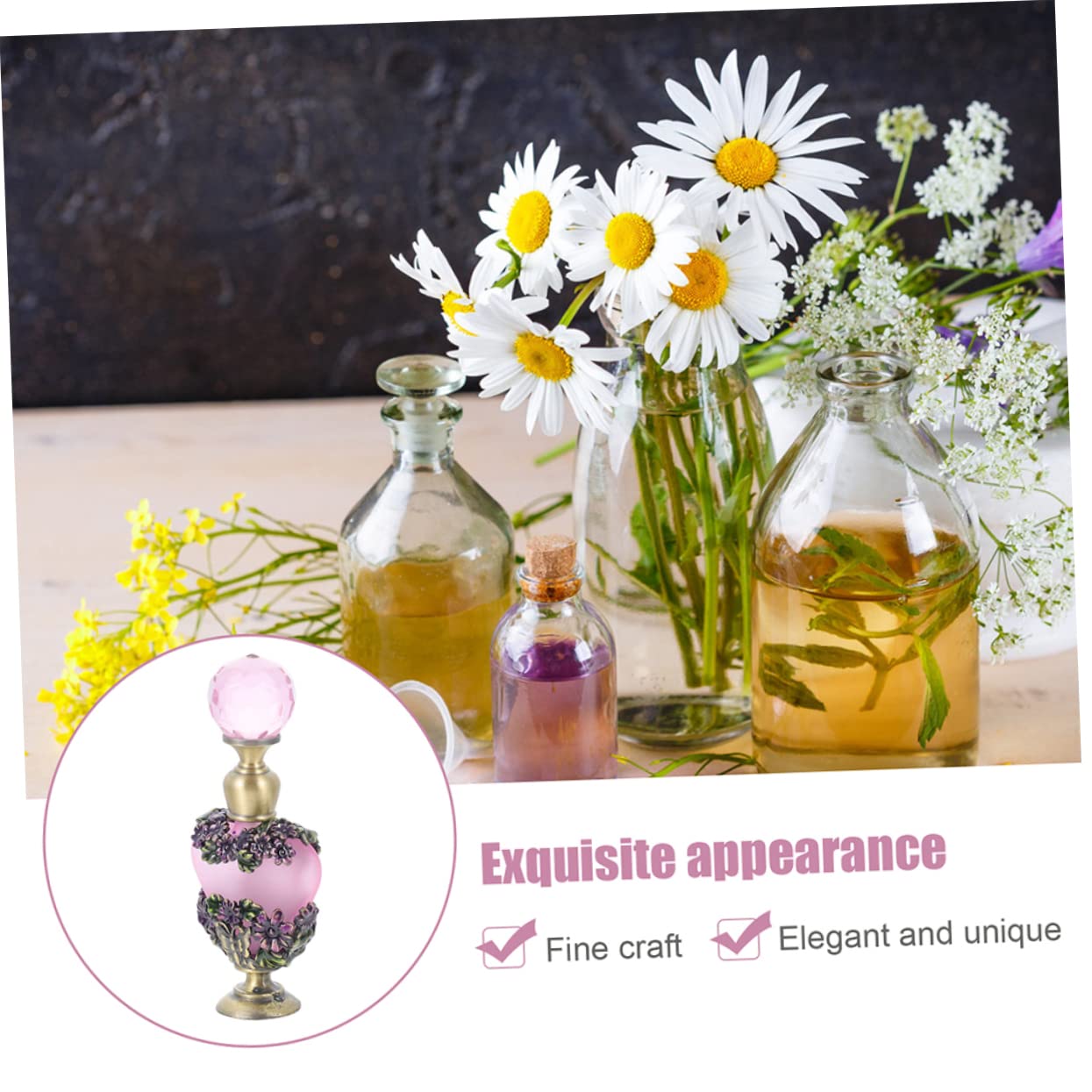 FOMIYES Set 2 Pezzi Bottiglie di Profumo in Vetro da 5ml Tappo in Metallo per Conservazione Profumo e Uso Domestico, Design Unico e Brillante per Viaggio e Casa