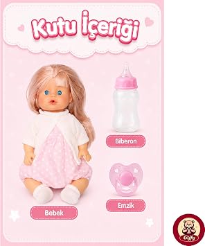 Oyuncak 30 Cm Sesli Altını Islatan Boncuk Bebek Biberonlu Emzikli 12 Farklı Sesli Pilli Bebek