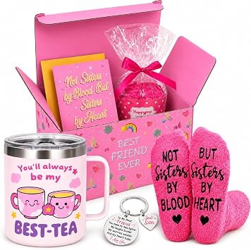 HAPPYPOP Best Friend Gift Set Women - Soul Sister Bestie Friendship BFF BSF Gifts Birthday, Christmas, Mothers Day, Galentines