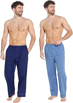 INSIGNIA 2 Pack Mens Traditional Pyjamas Trousers Bottoms