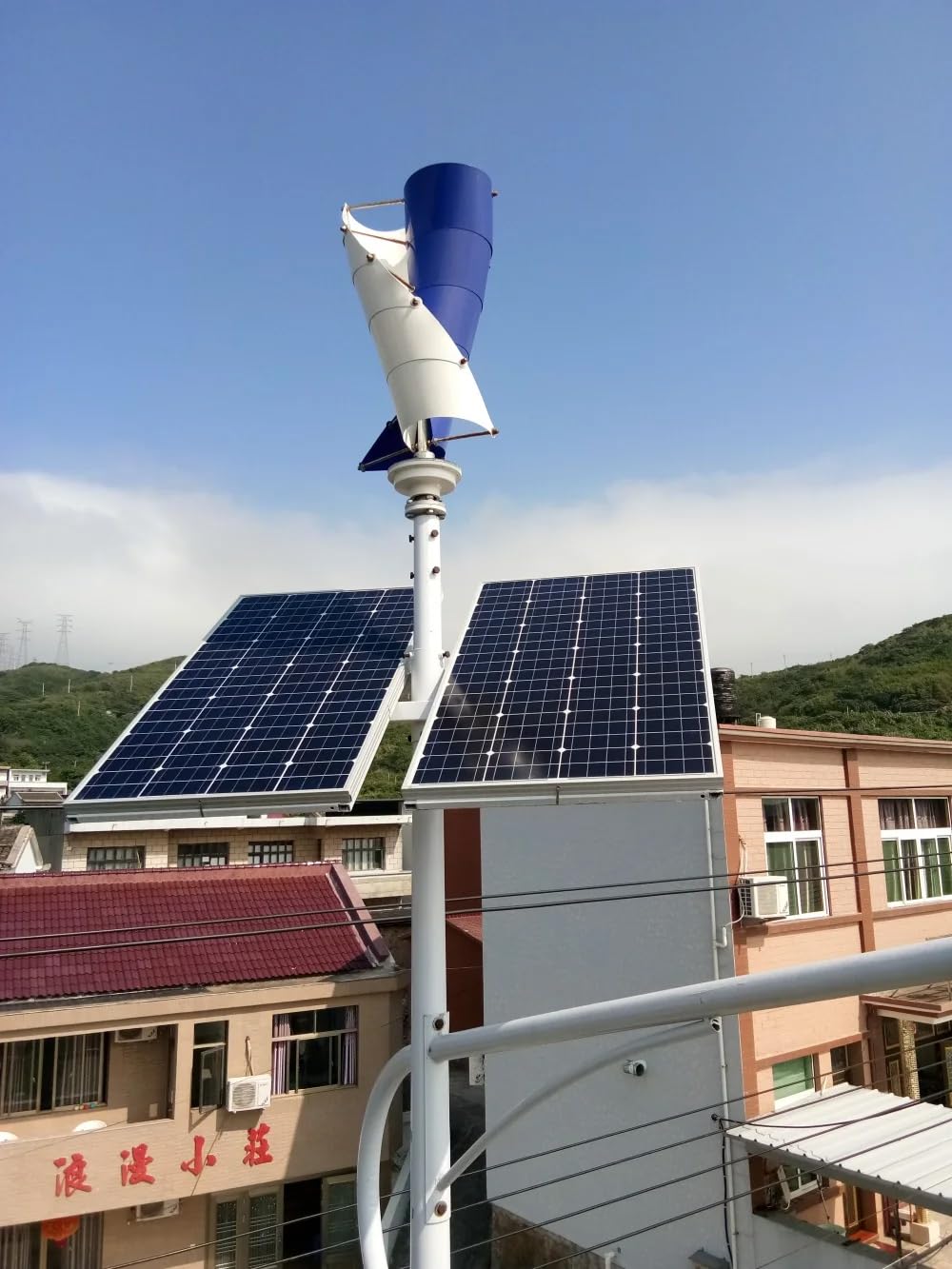 2000W 24V Vertikale Helix Windturbine Windkraftanlage komplettset Windgenerator mit MPPT Laderegler