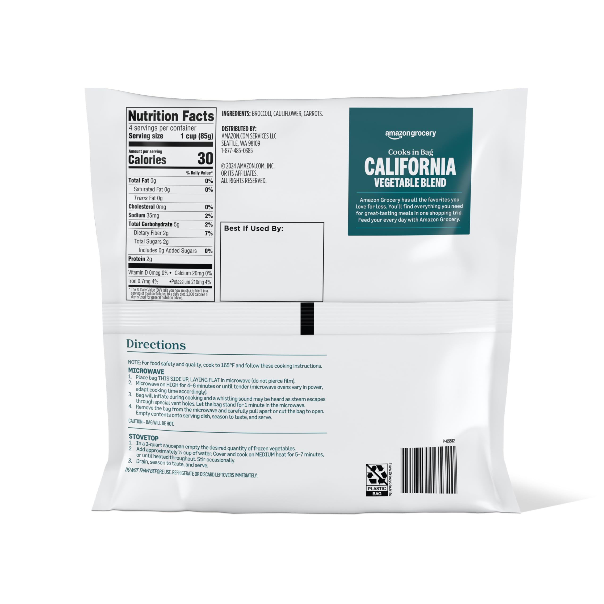 Amazon Grocery California Vegetable Blend 12 Oz Frozen Previously Happy Belly Packaging May Vary — view 2