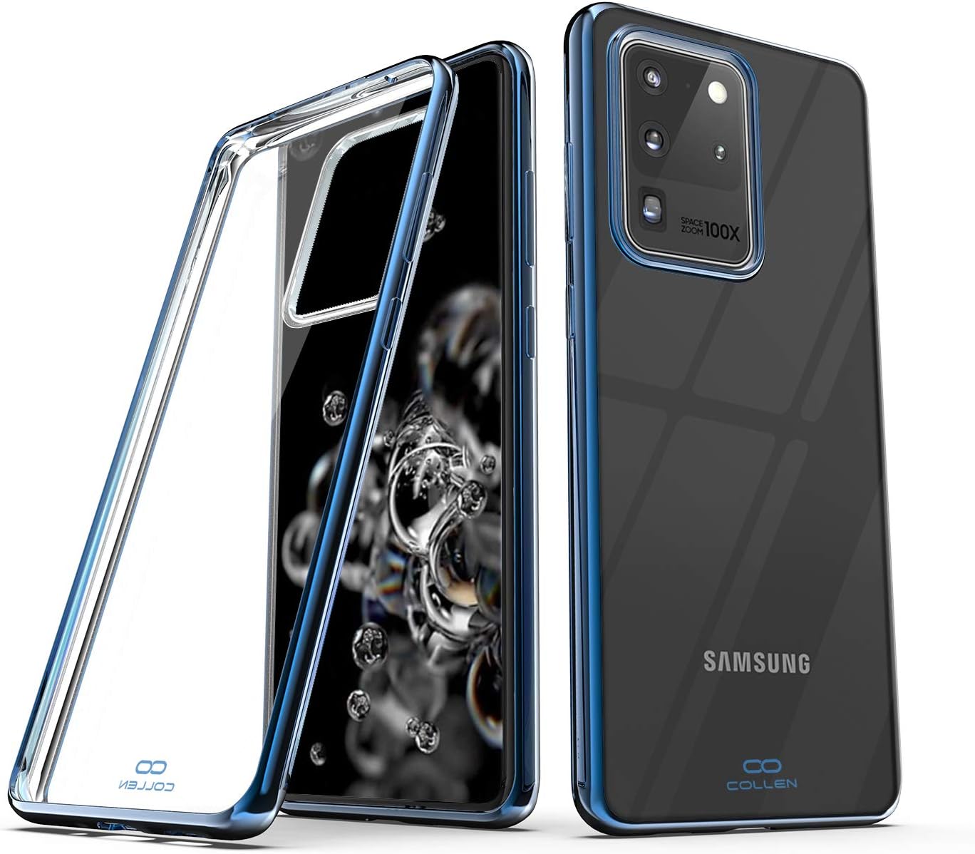 Collen for Samsung Galaxy S20 Ultra Case, TPU Clear Back Soft Smooth Slim Case for Samsung S20 Ultra 5G Phone (Blue,6.9 inch)