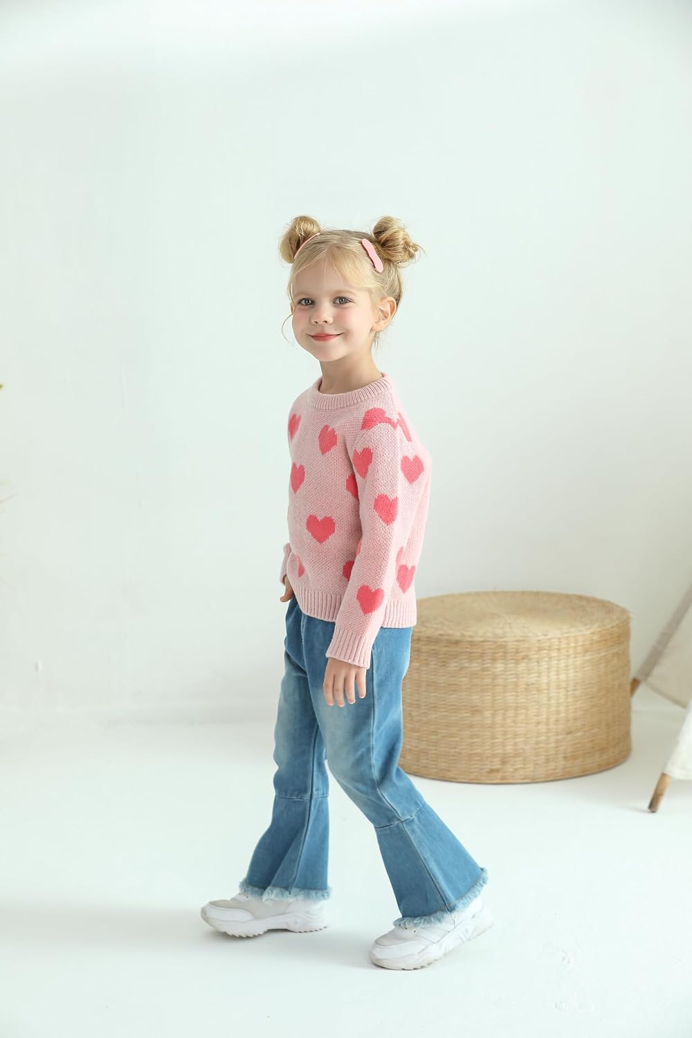 Mioglrie Toddler Baby Girl Clothes 2T 3T 4T 12 18 24 Months Toddler Fall Winter Girls Outfit Jeans Pants Clothing Set