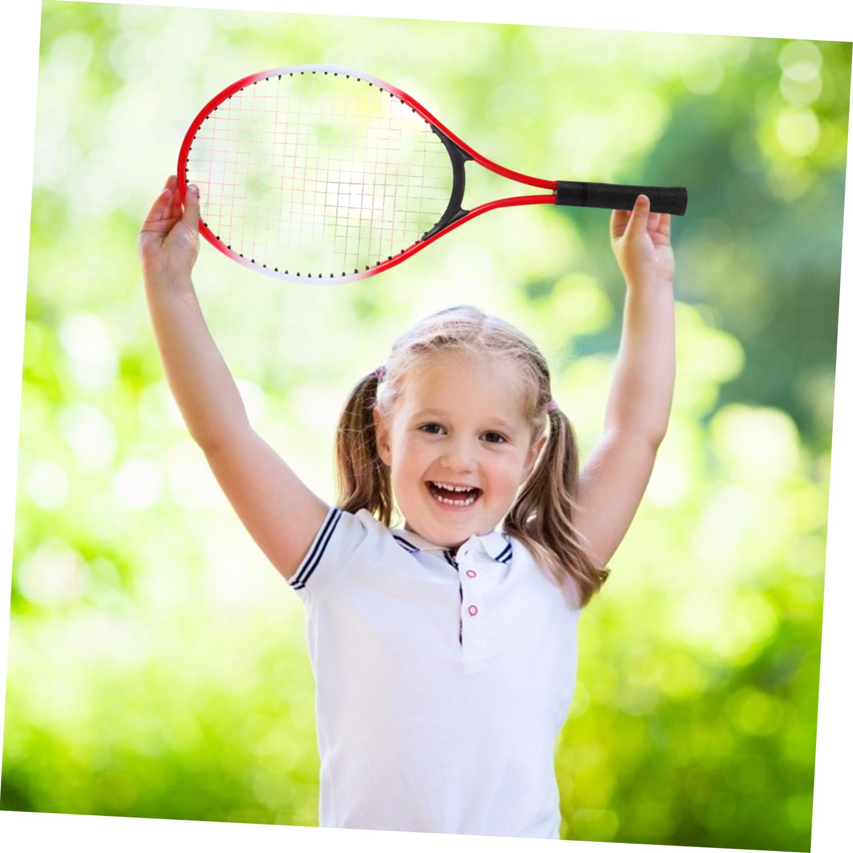 Set e Manico Morbido per Bambini Racchette da Tennis con Pallina e Borsa, Rete Flessibile in Ferrolegato per Sport All'aperto e Gioco