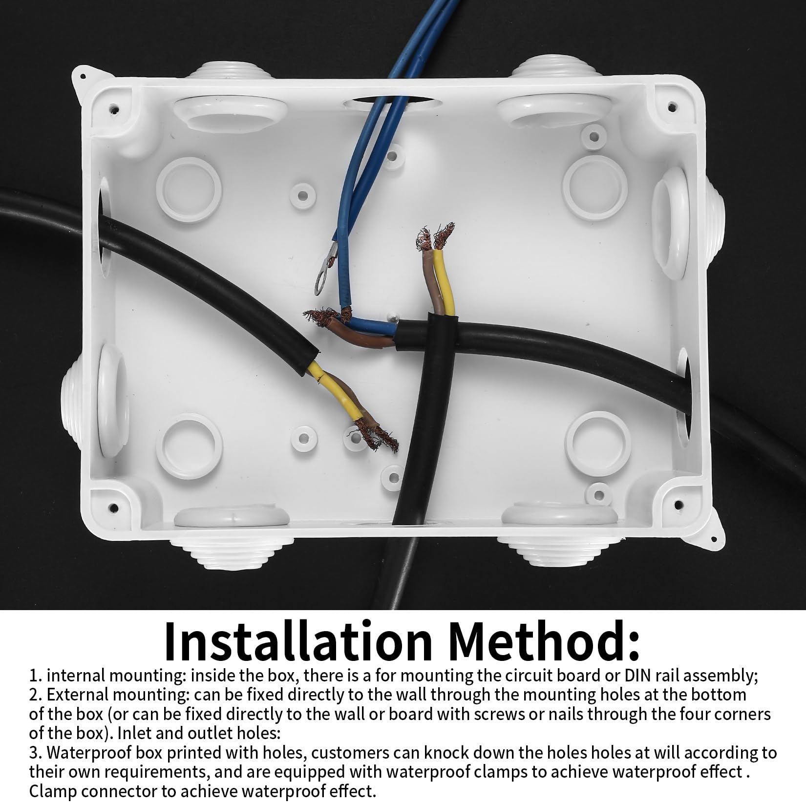 QWORK® opbouwdoos, aansluitdoos, waterdicht, stofdicht, IP65, ABS-kunststof, universele elektrische projectbehuizing, wit, 200 x 100 x 70mm QWORK® opbouwdoos, aansluitdoos, waterdicht, stofdicht, IP65, ABS-kunststof, universele elektrische projectbehuizing, wit, 200 x 100 x 70mm