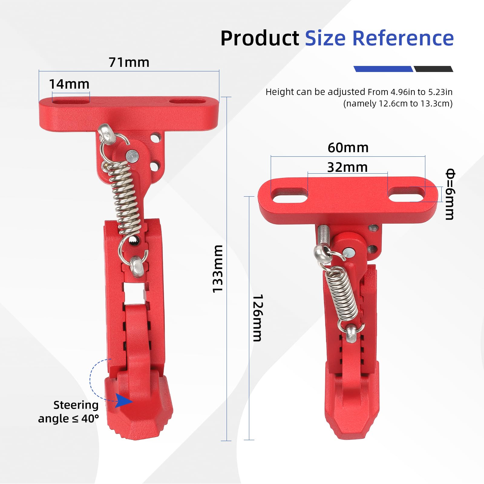 ulip Béquille réglable pour trottinette électrique - Accessoires de rechange pour Xiaomi 4 Segway Ninebot F Series Xiaomi M365 1S Pro Pro2 MI3 Scooter Rouge