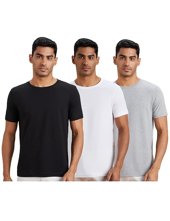 Amazon Brand - Symbol Men's Solid Cotton T Shirt | Round Neck | Half Sleeve | Plain-Regular Fit (Available in Plus Sizes)
