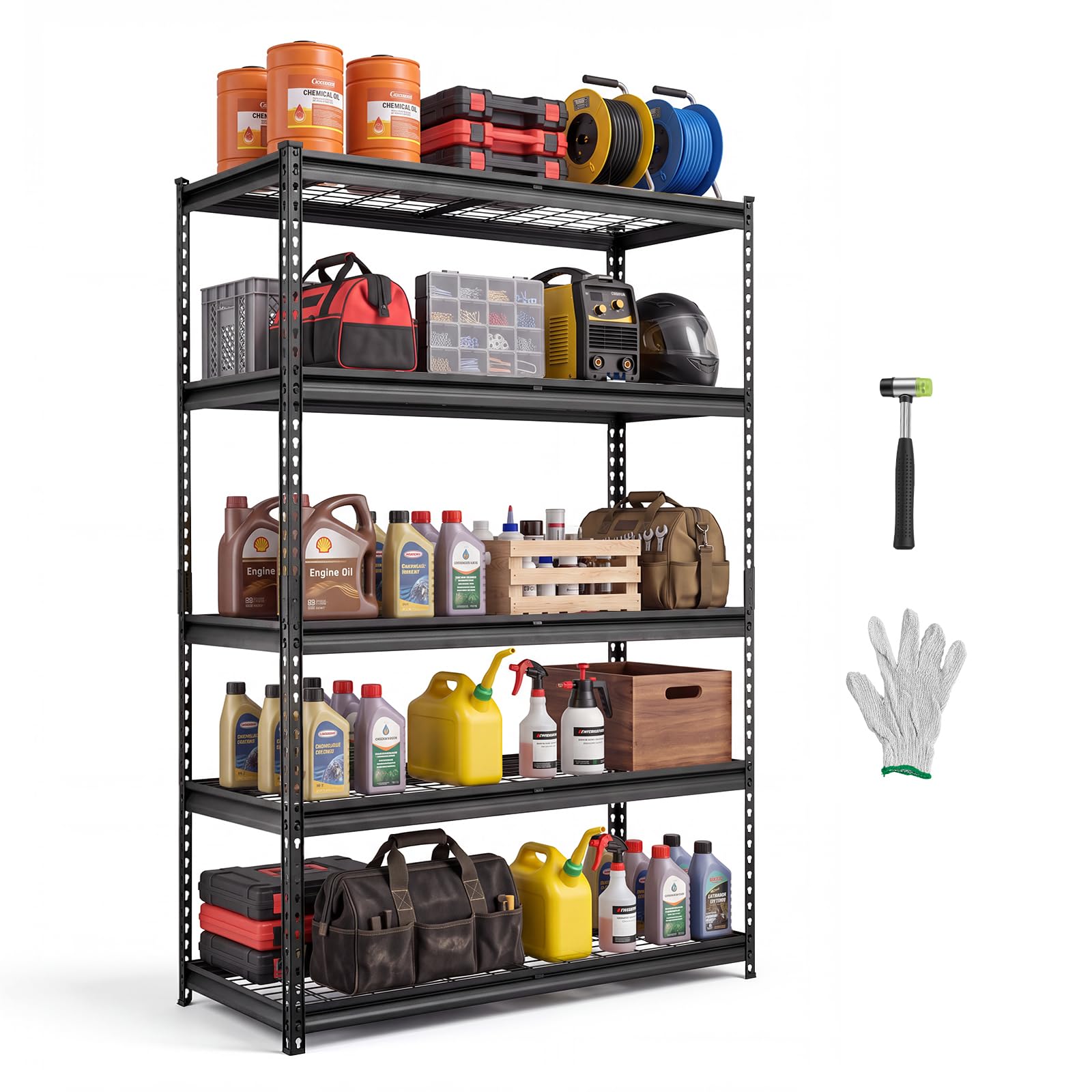 VEVOR Storage Shelves, 5-Tier 3000 lbs Garage Shelving 48 x 20 x 71.4 in