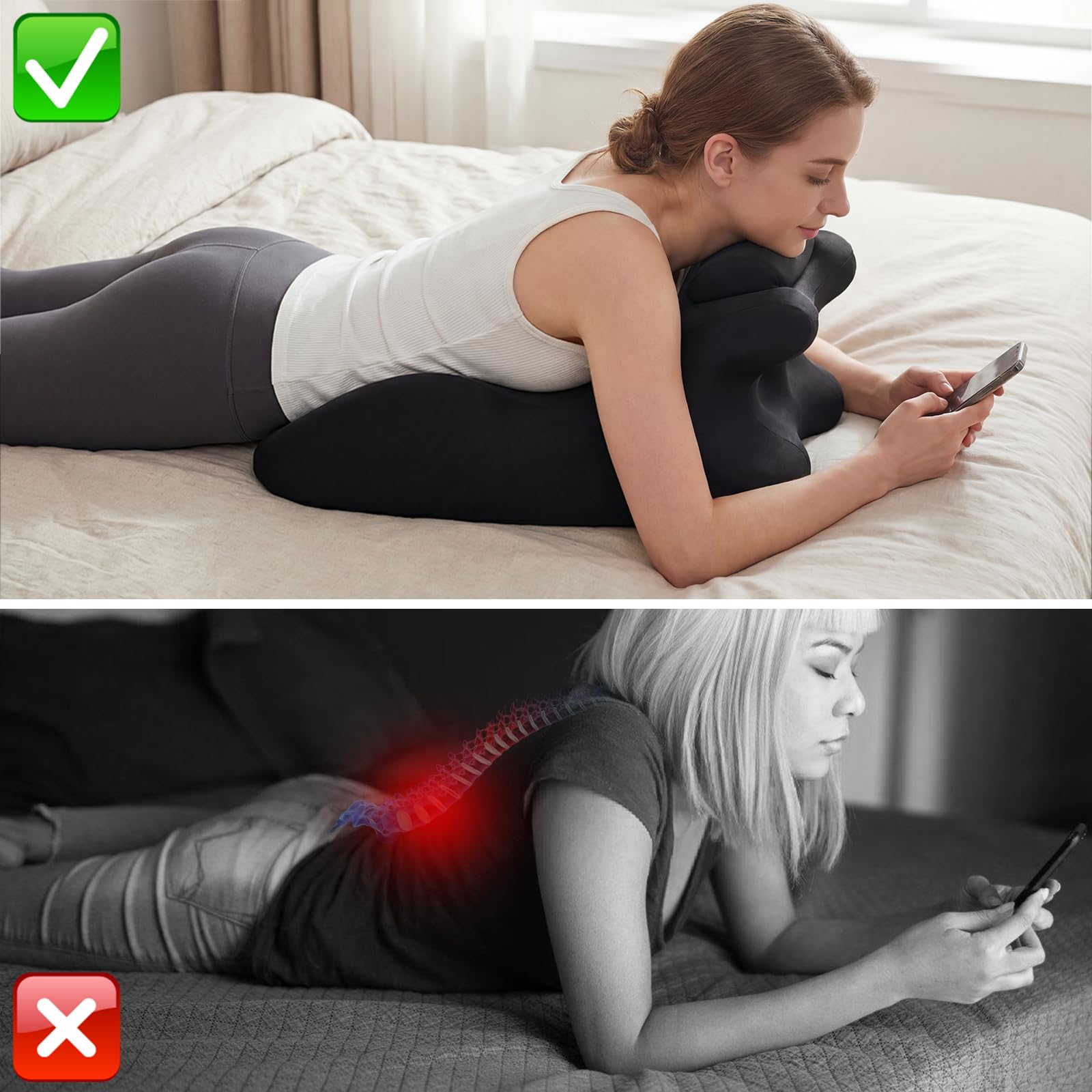 Oreiller Ergonomique à Mémoire de Forme 27° pour Couple – Soutien Parfait pour Intimité et Lecture, Soulagement du Dos, du Cou et des Jambes, Confort Multi-Positions, Housse Amovible