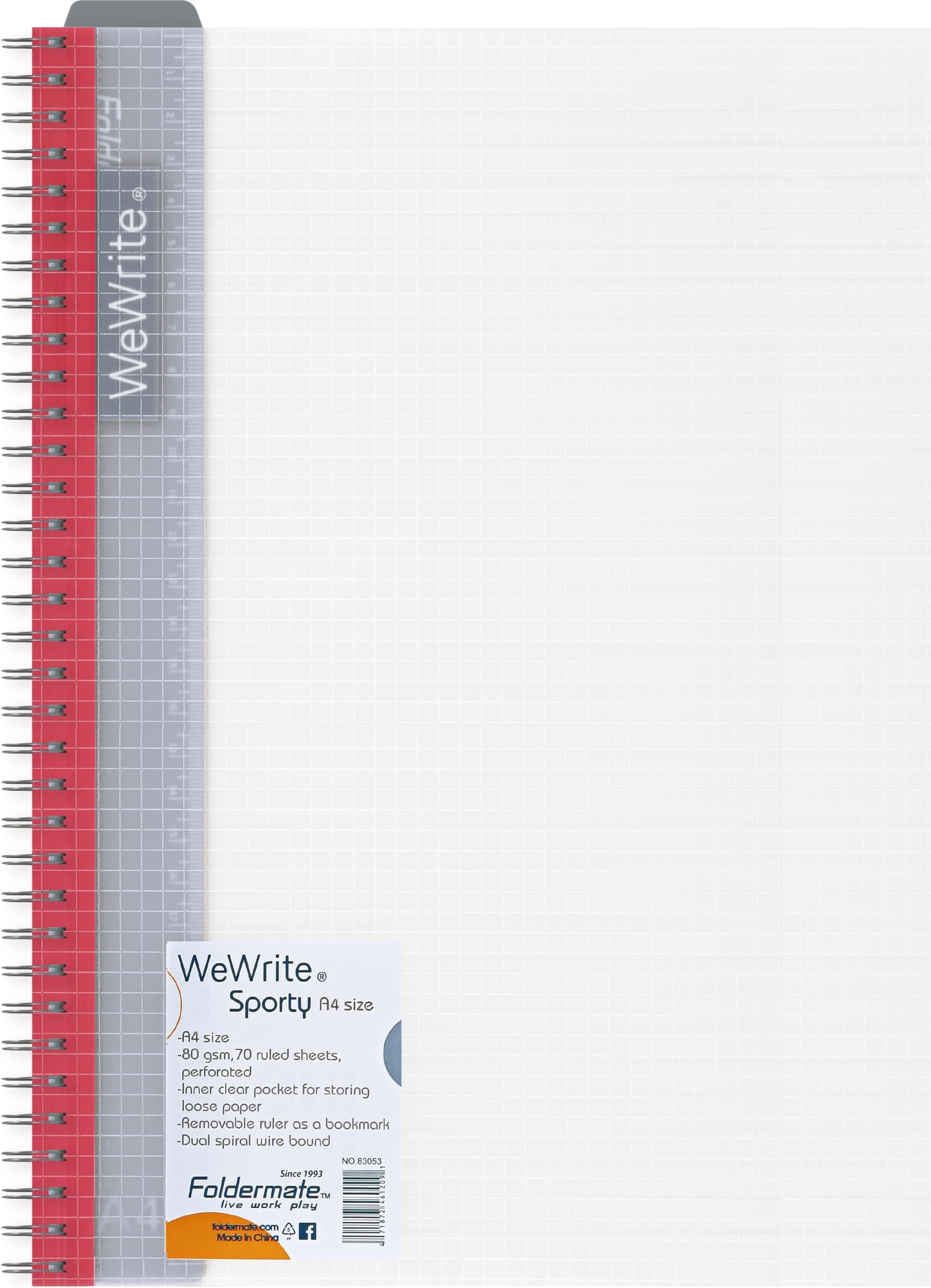 Foldermate 1 Subject notebook A4 |70 Sheets |Perforated, Ruled, 80gsm | Asstored Colors