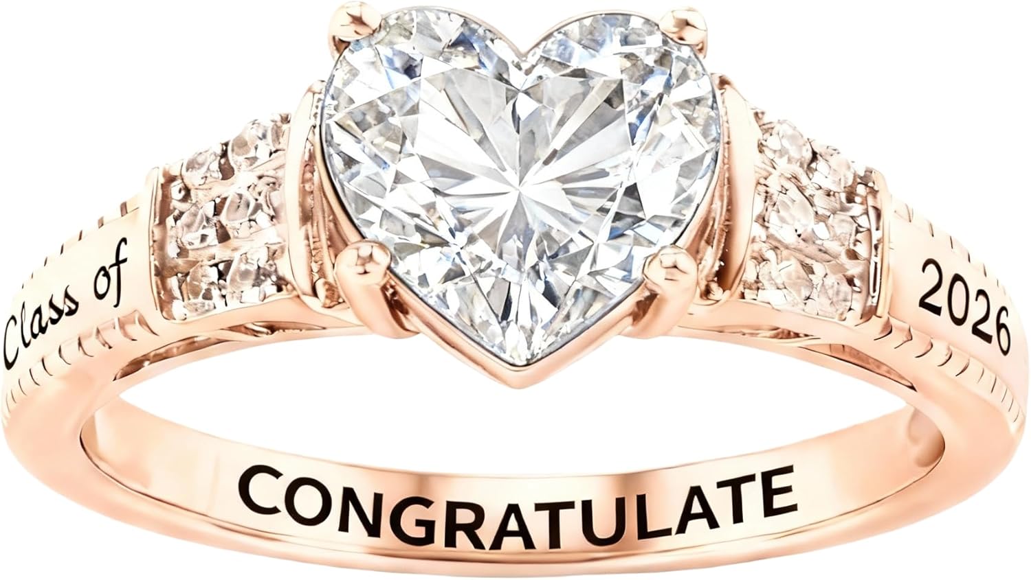 Class Rings for Women High School, 925 Sterling Silver College Graduation Ring, Personalized Women's Birthstone Rings, Senior Class of 2026 Ring Jewelry Gift Customizable（with Gift Box）