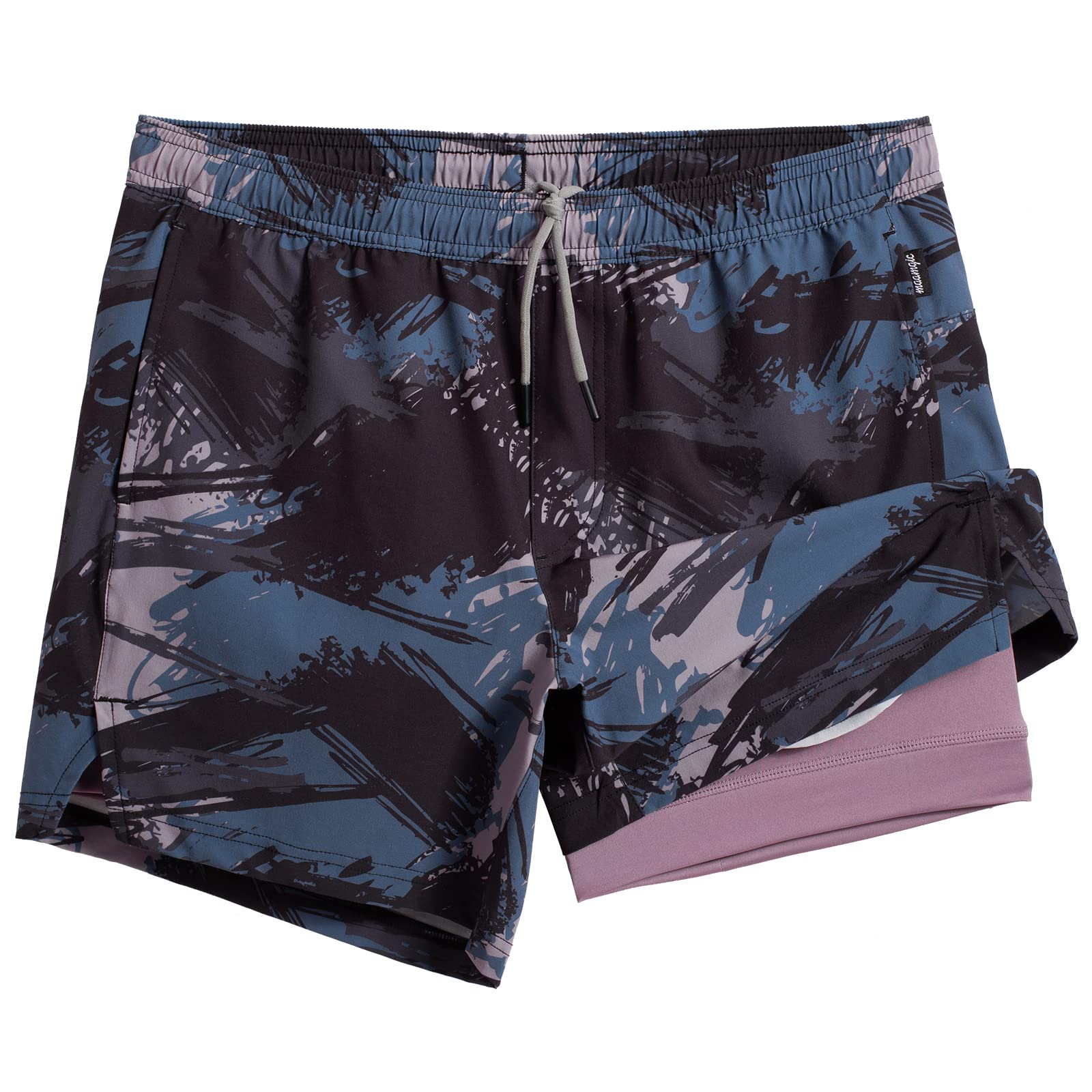 maamgicMens 5" Gym Running Shorts for Men 2 in 1 Quick Dry Workout Athletic Shorts