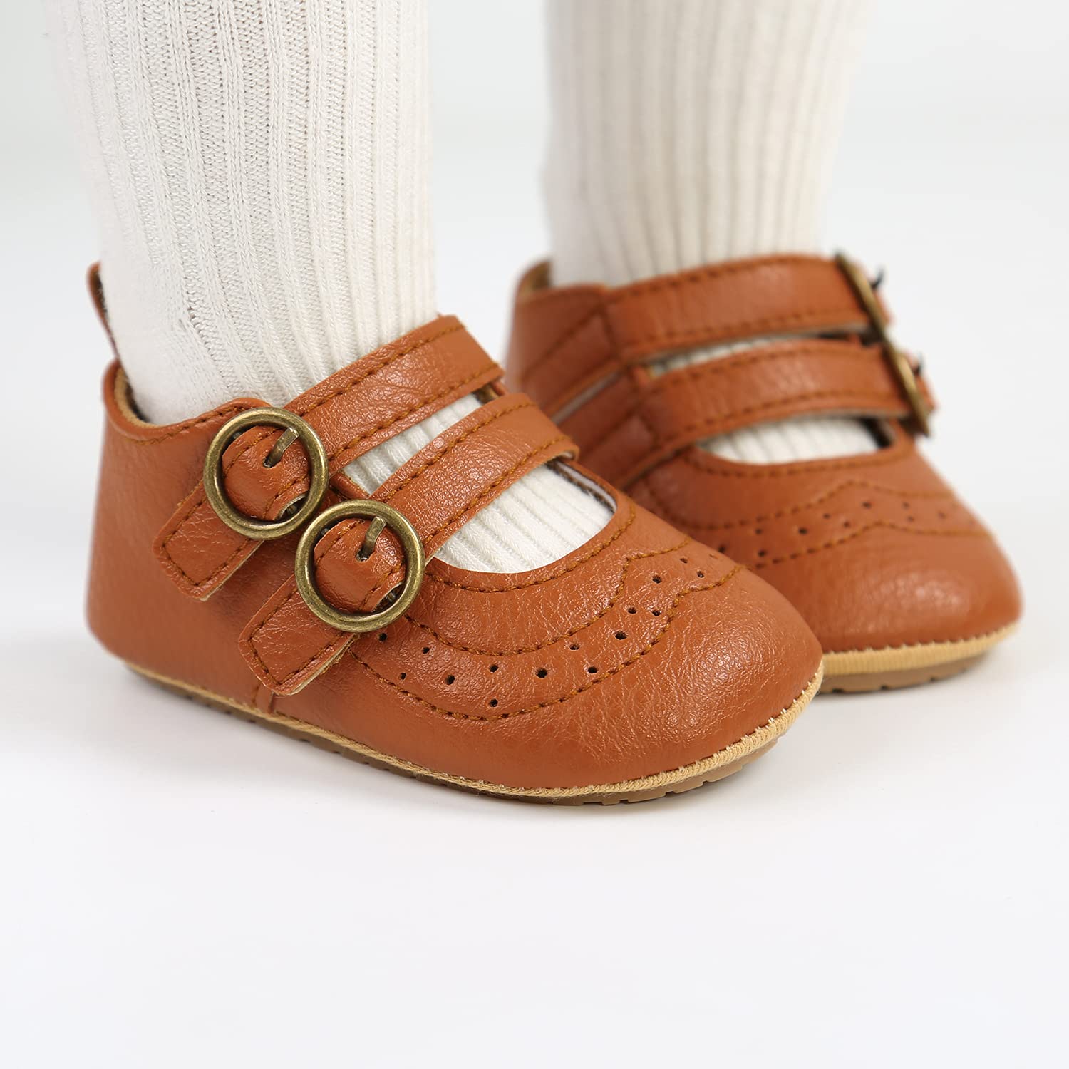 Baby Girls First Walking Shoes Mary Jane PU Leather Anti-Slip Princess Shoes Infant Baby Shoes — view 58