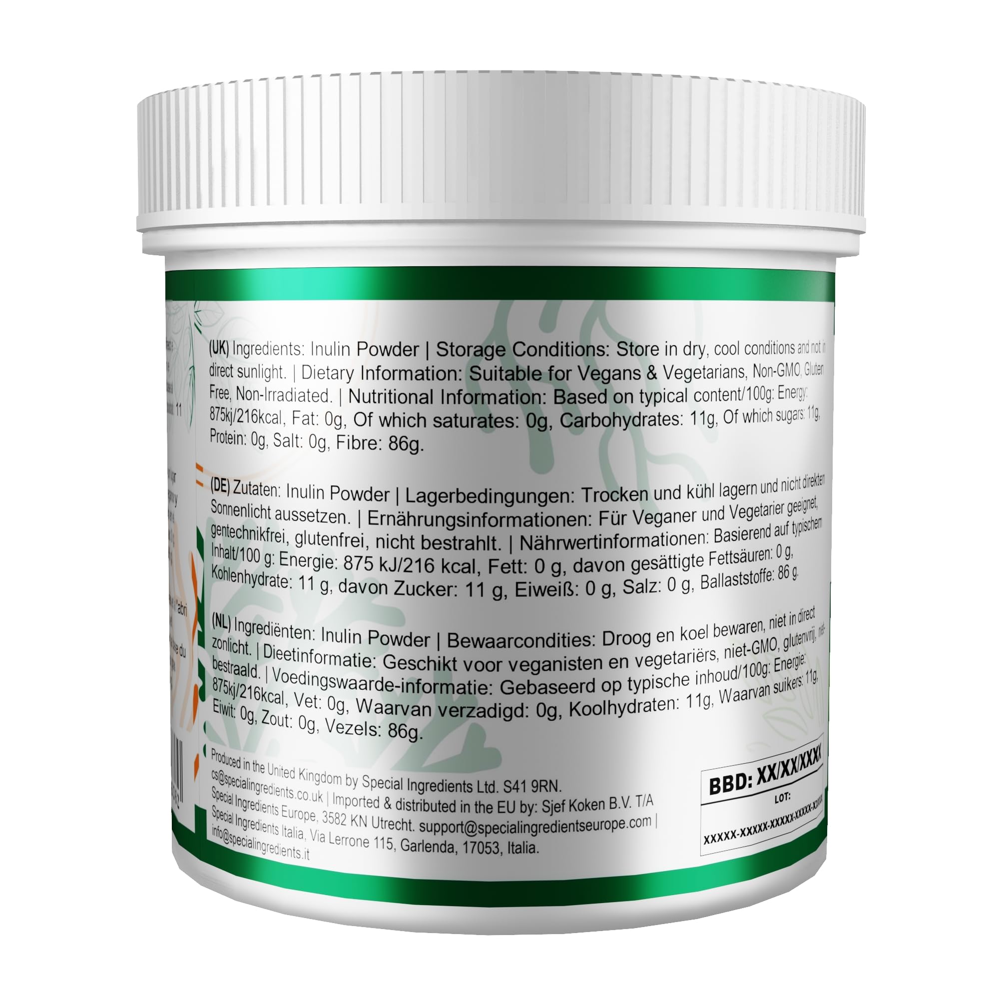 Special Ingredients Inulin Pulver, Ballaststoff, 5000 g