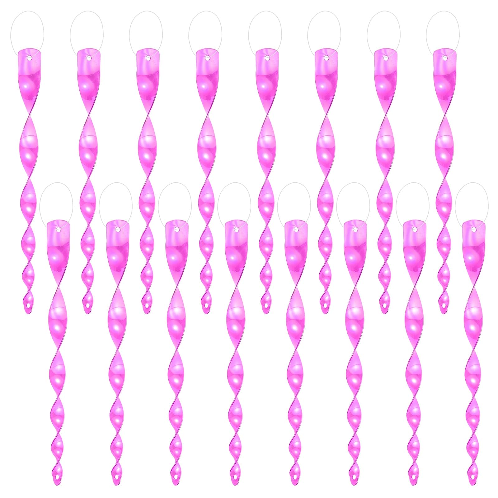 M METERXITY 16-Pack Bird Reflective Rods 11.5 Inch Spiral Bird Scare Rods Hanging Birds Deterrent Device for Yard/Patio/Garden/Farm/Decoration [Plum Red] — image 1