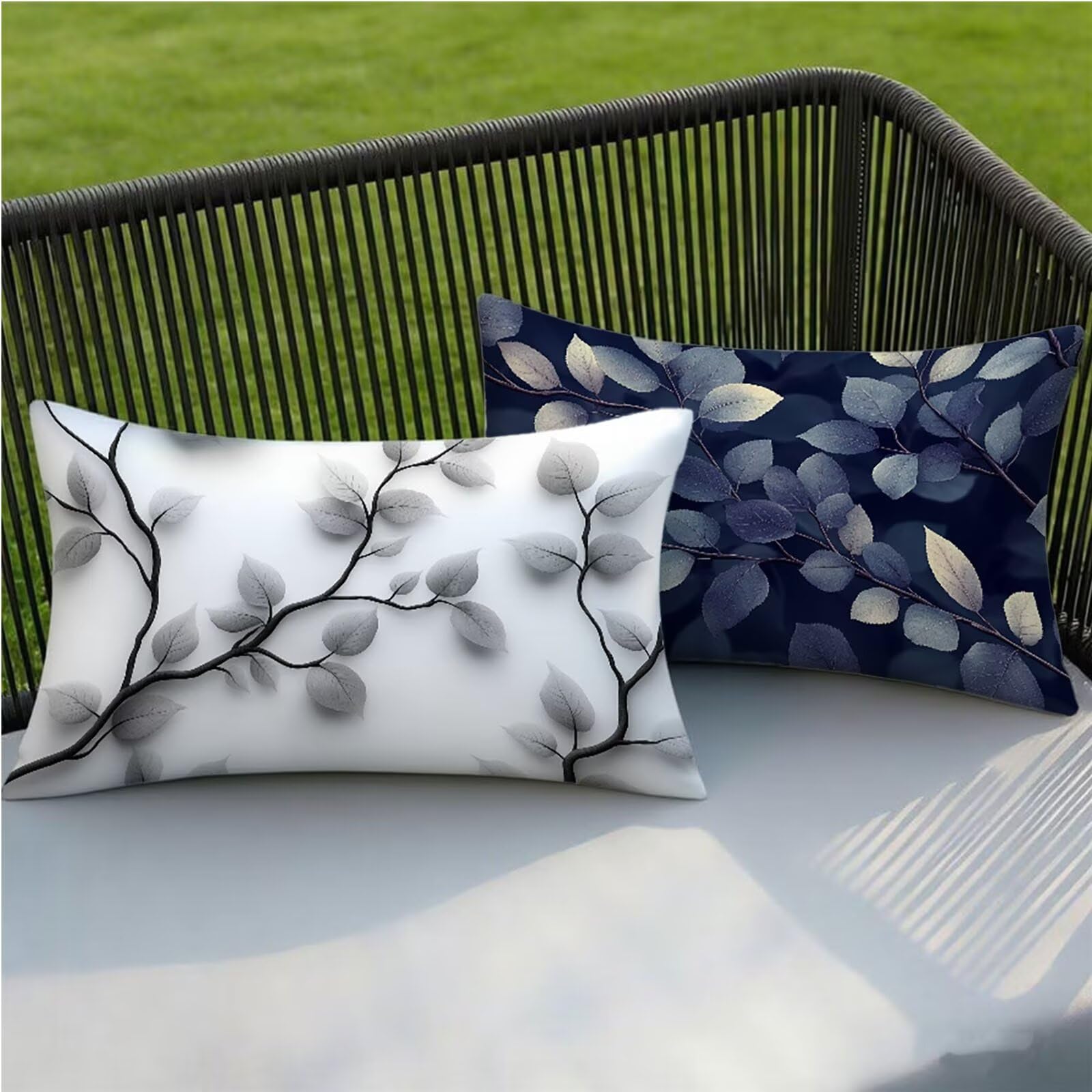 Federe Cuscino 60x80 Set di 2, Semplice Federe Cuscini Divano Lino, Rettangolari Copricuscini 60x80cm Con Cerniera Invisibile, Copricuscino per Camera Letto Casa Decorazioni Regalo, Nordico kj-9146