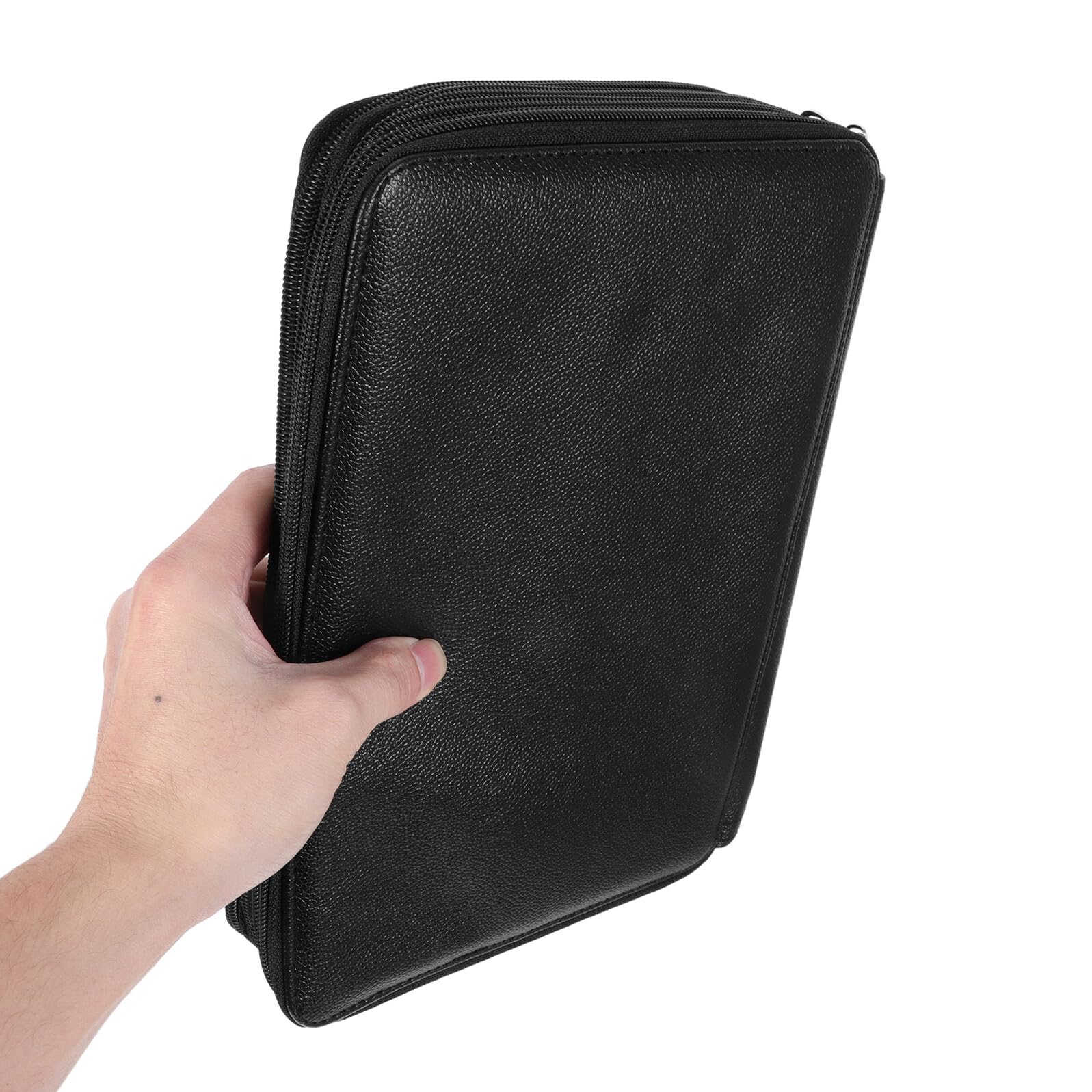 Anneome Trousse à Crayons de Couleur Noire 200 Emplacements, Grosse Capacité 4 Compartiments Zippés, Organiseur Multicouche pour Fournitures Scolaires et Artistiques, Étui Portable