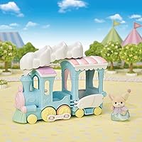Vista 3 de Calico Critters Floating Cloud Rainbow Train - Juego de vehículos de juguete con 1 figura coleccionable