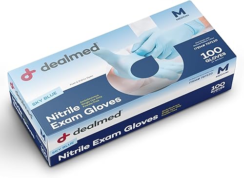 Miniatura 8 de Dealmed Guantes de examen de nitrilo, sin polvo, sin látex, guantes médicos desechables