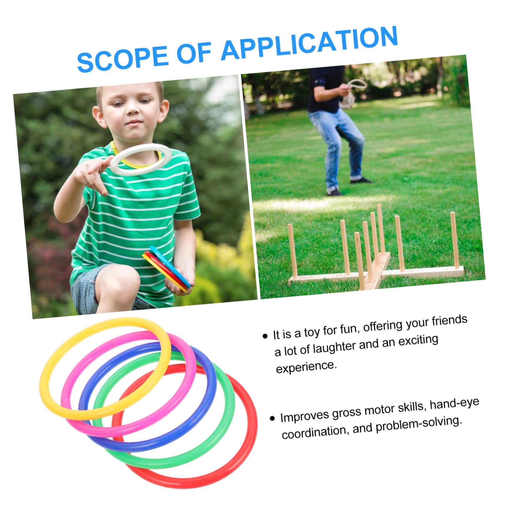 Sosoport 48Pcs Durable Plastic Tossing Rings Thicken Carnival for Outdoor Fun Bright Colors for Parties and Family Activities for Skill Development Random Color