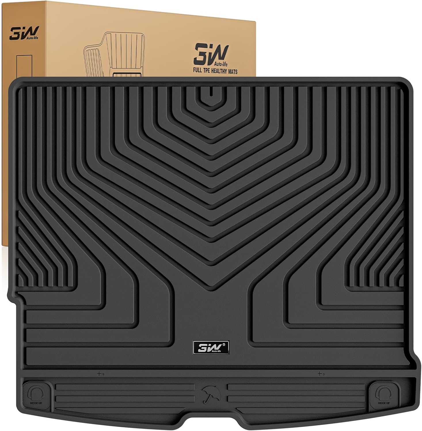 3W Cargo Liner Fit Volvo XC60 2018-2024 2025 2026 TPE All Weather Custom Fit Volvo XC60 Tunk Mat Accessories Black