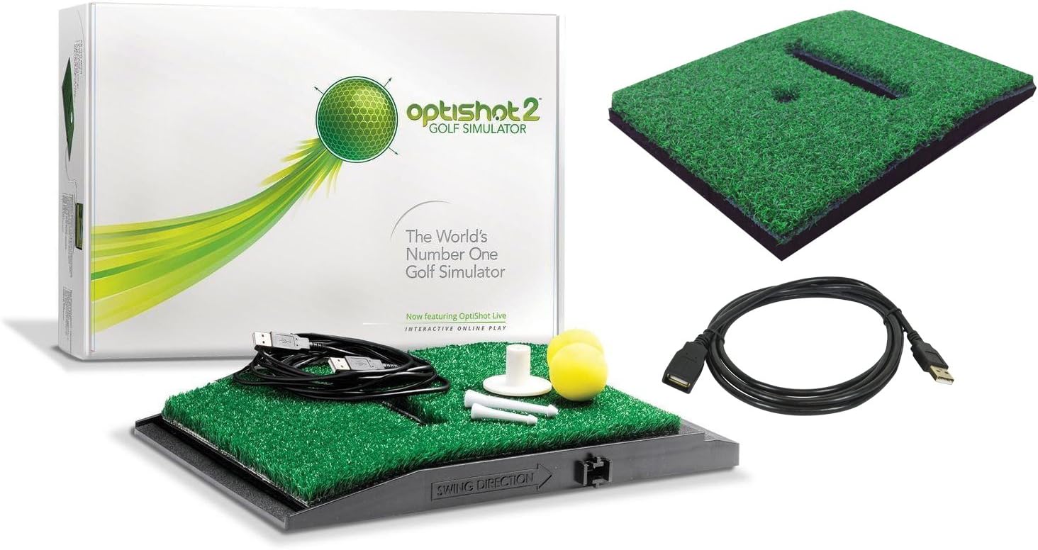 OPTISHOT 2 Golf Simulator (Mac & PC) Bundle | Includes Extra Replacement Turf and 15ft USB Extension Cable