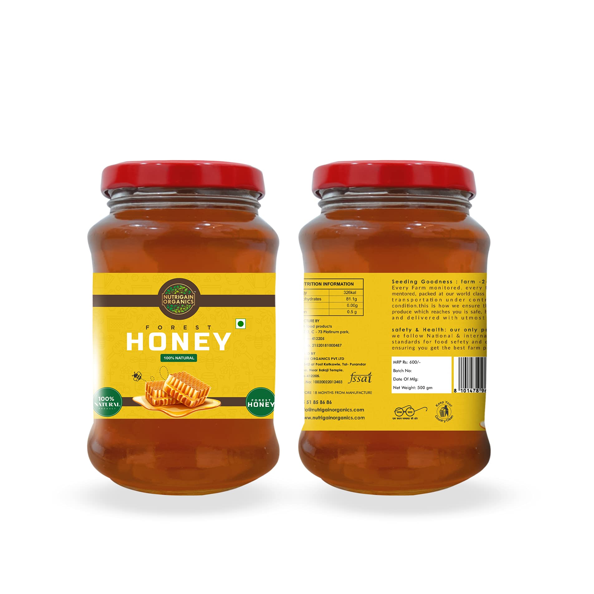 Nutrigain Organics Raw Forest Honey 500 gm (B098PG1B34) Amazon Price History, Amazon Price Tracker
