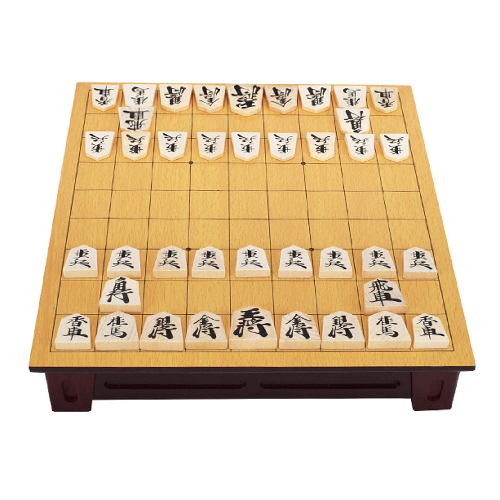 Cutfouwe Gioco da Tavolo Shogi, Set di Giochi di Scacchi Giapponese Shogi, Tavola di Legno con Cassetti E Koma Tradizionali Giocano A Pezzi,Basswood,27x25x5cm