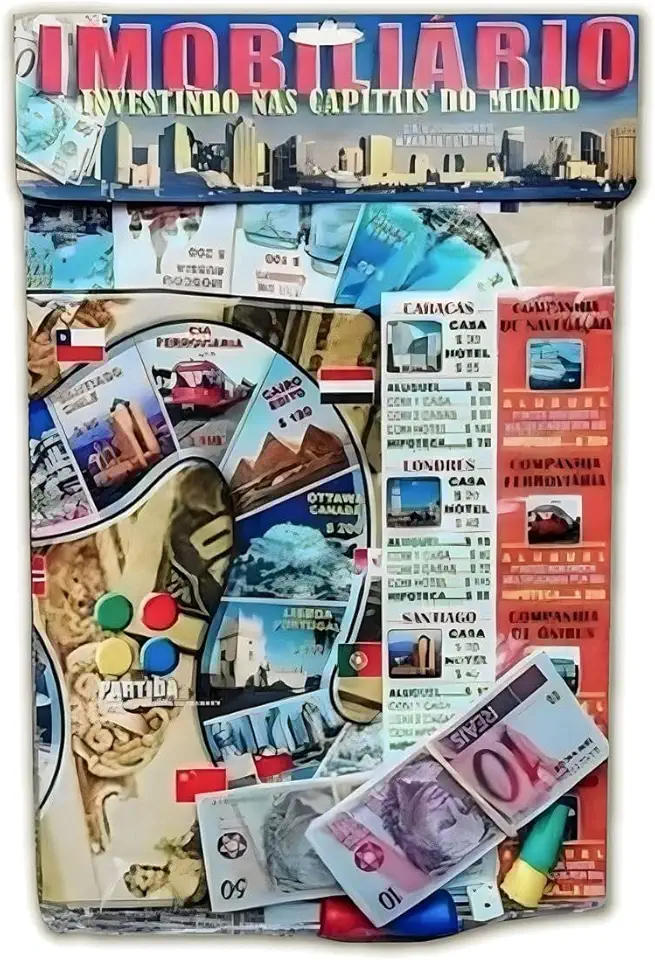 Jogo De Tabuleiro Mesa Banco Imobiliário Brinquedo Educativo Divertido 2 A 4 Jogadores