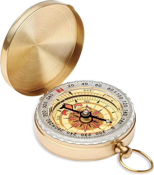 Metal Waterproof Compass with Luminous Dial for Camping