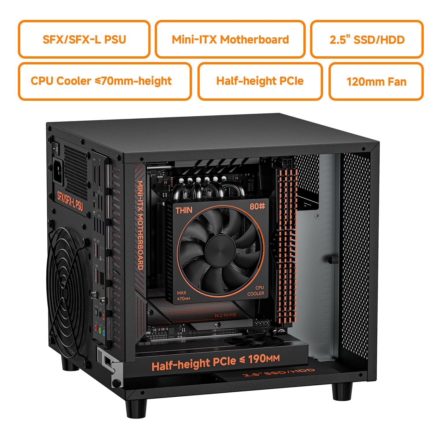 Amazon.co.jp: Mini ITX NASケース、4つのホットスワップ3.5 HDDベイ