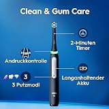 Oral-B Brosses à Dents Electriques iO 3 Duo avec 2 Brossettes de Rechange, Noire et Rose - 3 Modes de Brossage dont Douceur et Blancheur, Capteur de Pression sur les Gencives, Batterie Rechargeable - 4