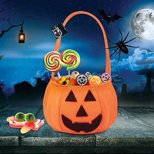 Miniatura 2 de Juguete de frutas para cortar, cubo de dulces de Halloween, bolsas de caramelos de calabaza de Halloween para niños, bolsa de poliéster portátil de