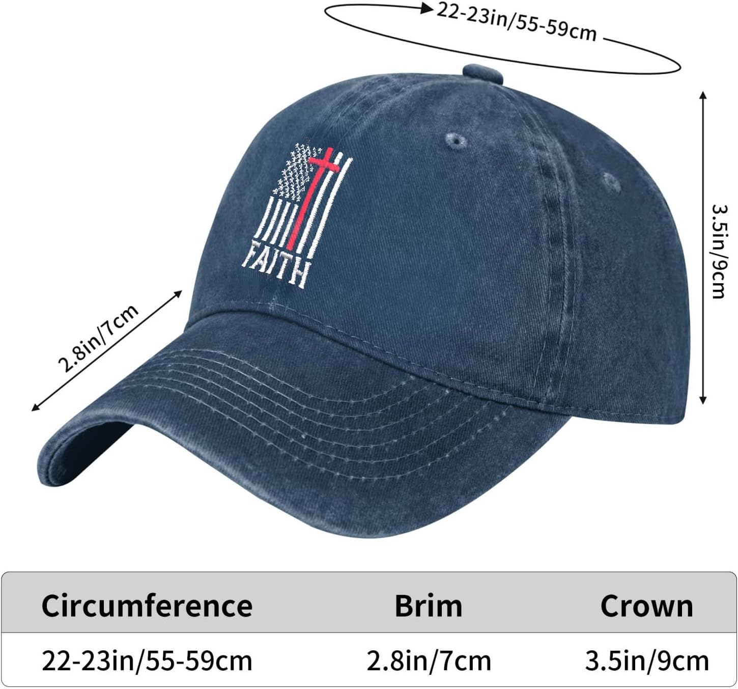 Walk with Jesus Embroidered Baseball Cap Vintage Adjustable Washed Cotton Christian Hat for Men Women,Black - Image 6